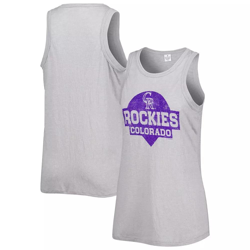 Women's Soft as a Grape Gray Colorado Rockies Tri-Blend Tank Top,  Product Image