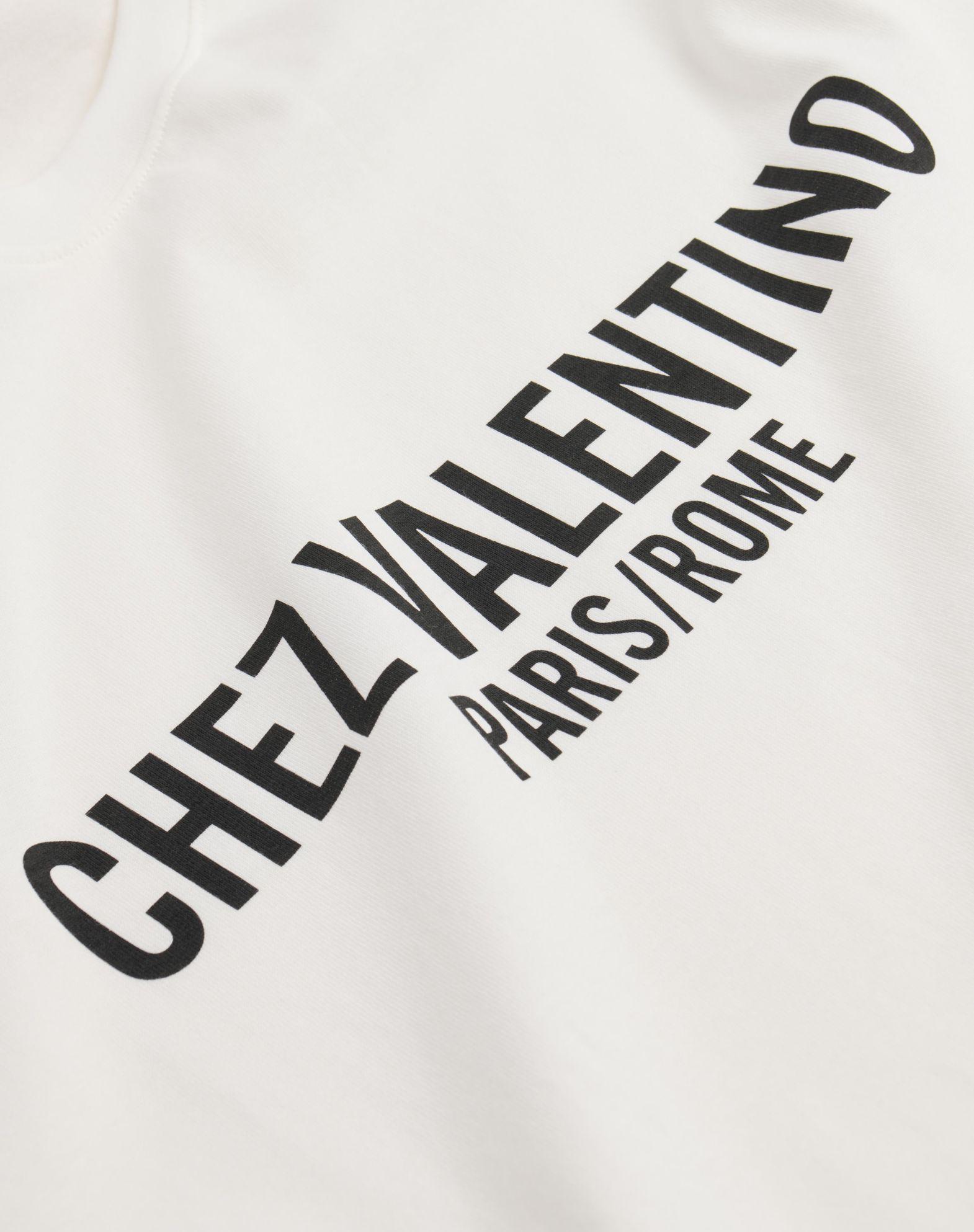 Cotton T-Shirt With Chez Valentino Print Product Image
