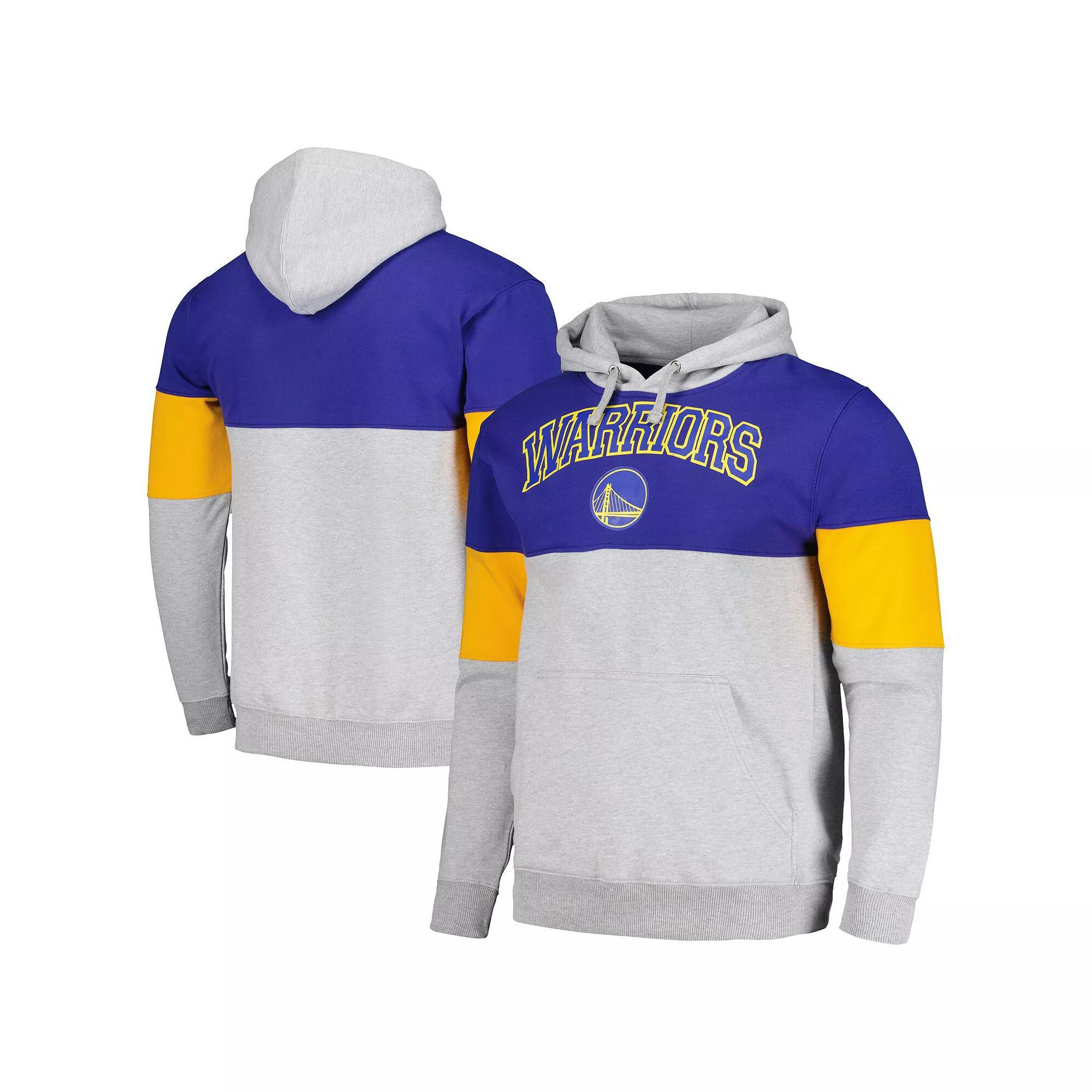 Men's Fanatics Branded Royal Golden State Warriors Contrast Pieced Pullover Hoodie, Size: Large, Blue Product Image