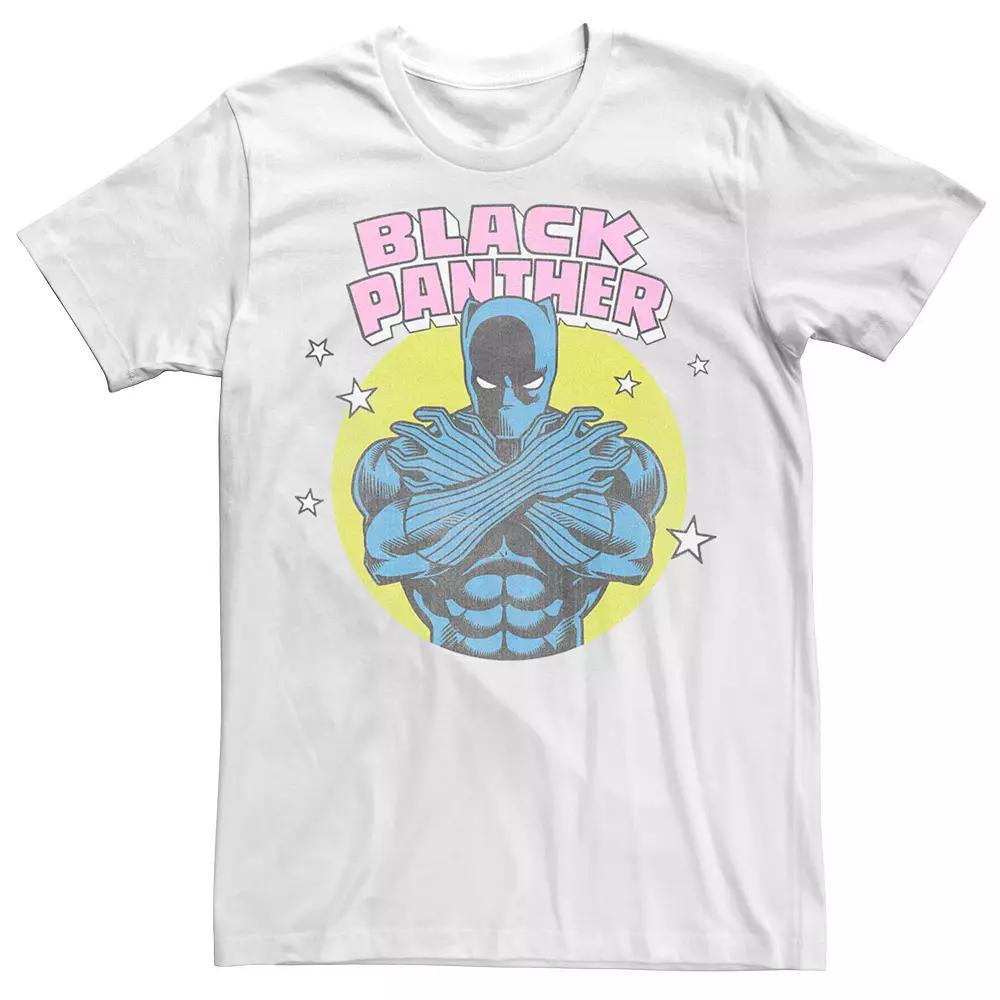 Men's Black Panther Vintage Comic Badge Tee, Size: XL, White Product Image