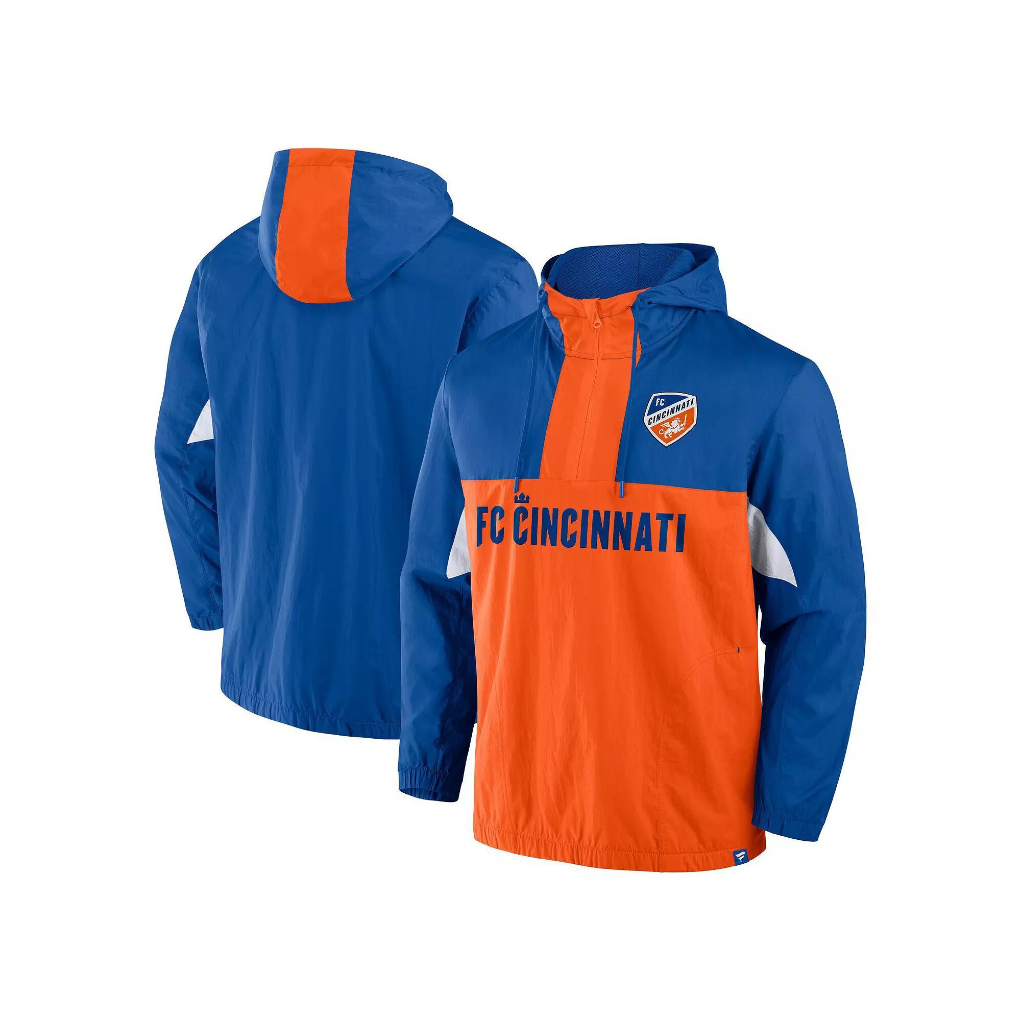 Men's Fanatics Royal FC Cincinnati Free Kick Woven Quarter-Zip Hoodie Jacket, Size: Large, Fcc Blue Product Image
