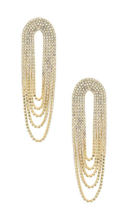 Womens Crystal Drape 18K Gold-Plated Fringe Earrings Product Image