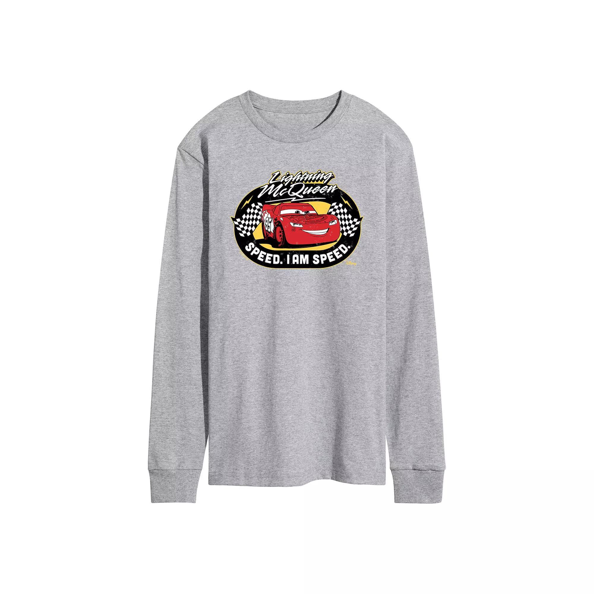Disney / Pixar's Cars Lightning McQueen Men's Race Track Long Sleeve Graphic Tee,  Product Image