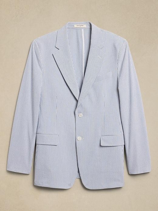 Tailored-Fit Striped Seersucker Suit Jacket Product Image