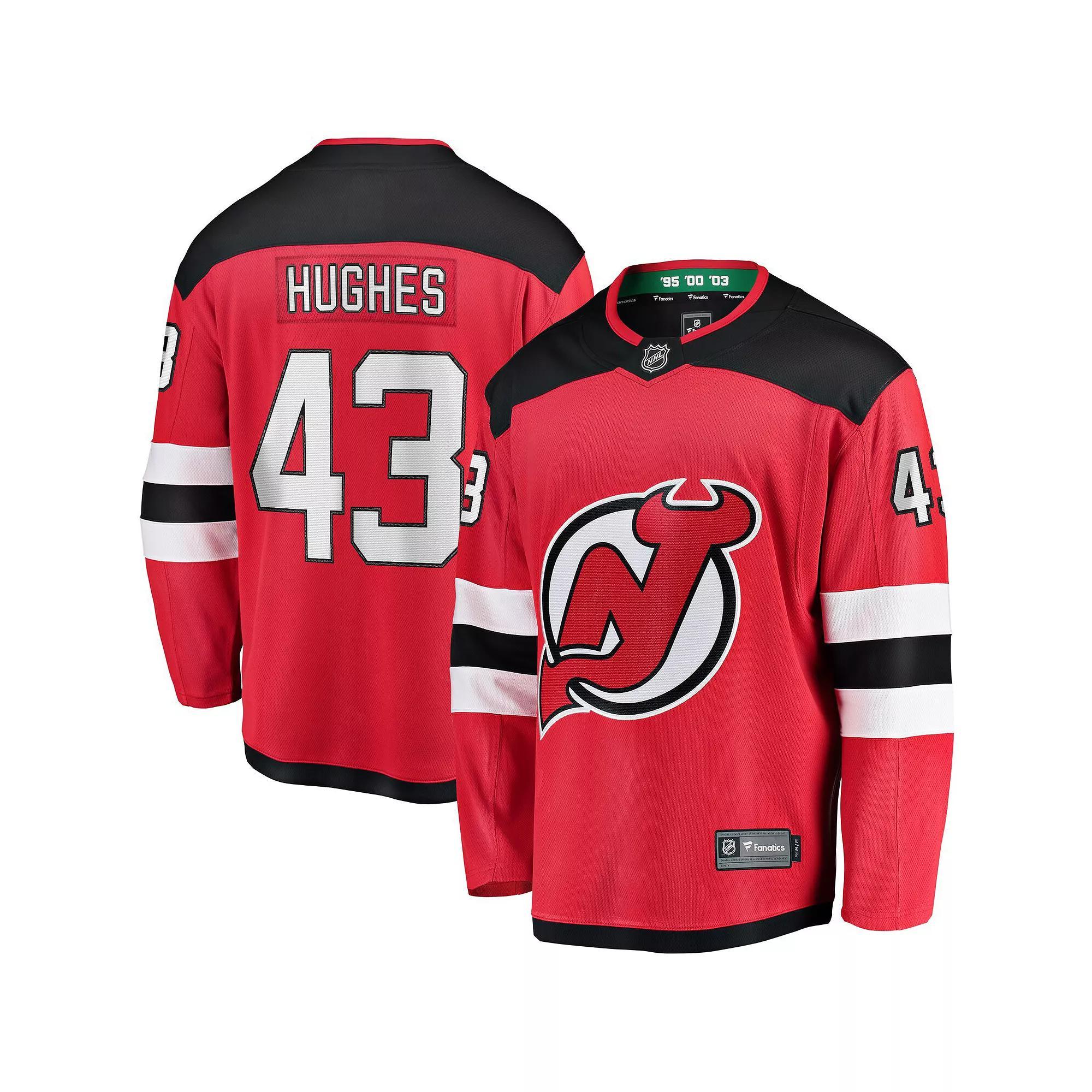 Men's Fanatics Branded Luke Hughes Red New Jersey Devils Home Breakaway Player Jersey, Size: XS, Nhl Red Product Image