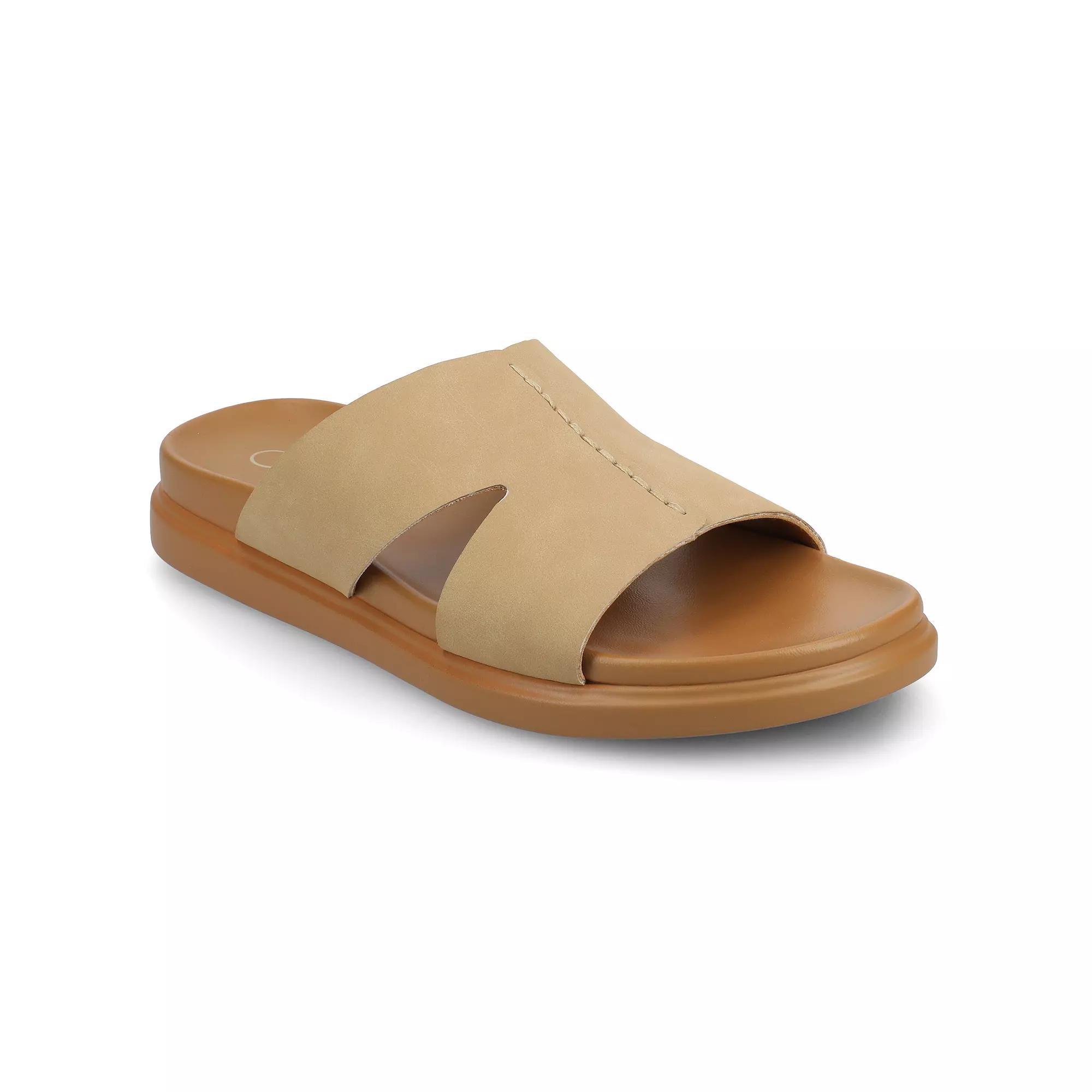 Journee Women's Misey Single Band Slip-On Sandals, Size: 8.5, Brown Product Image