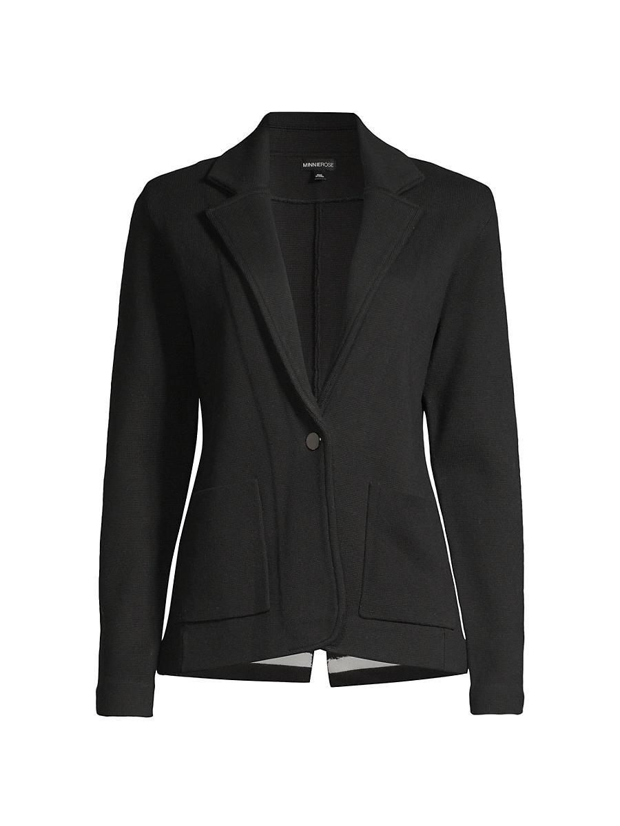 Womens Cotton-Blend Knit Blazer Product Image