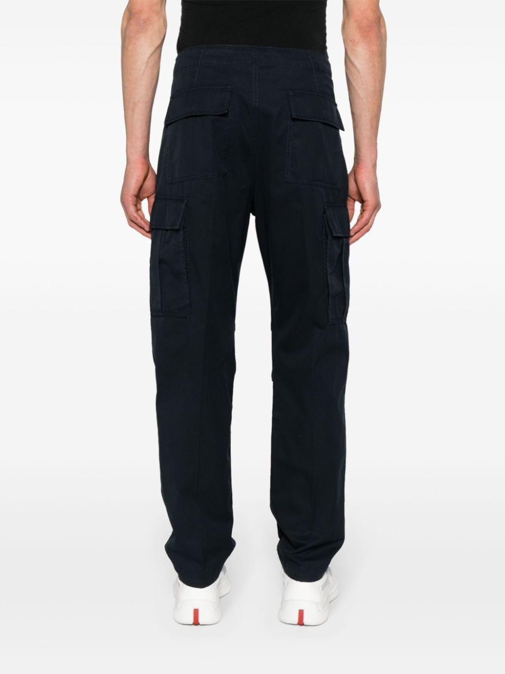 Straight-leg Cargo Trousers In Blue Product Image