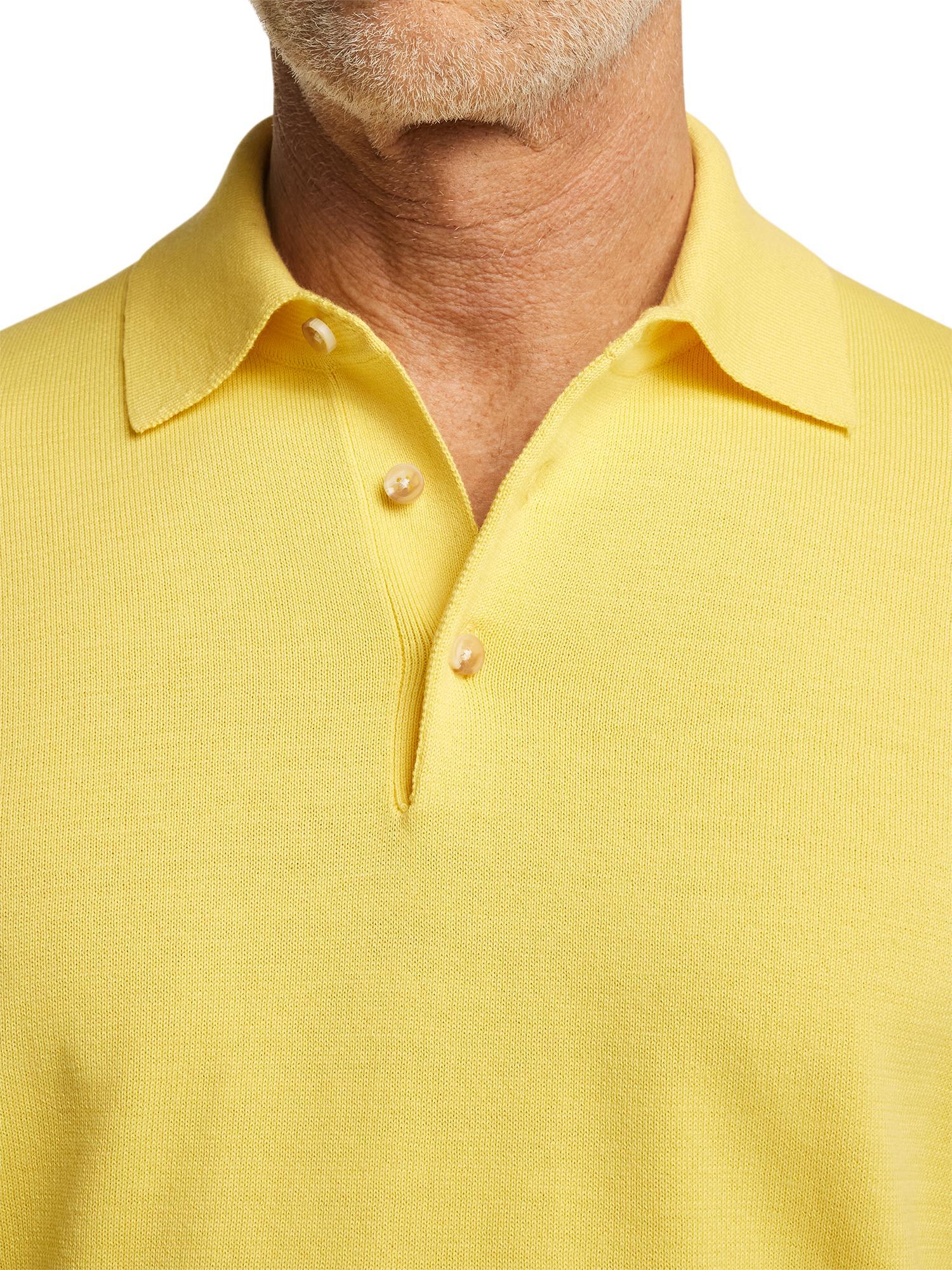 Supima Cotton Three Button Polo - Light Yellow Product Image