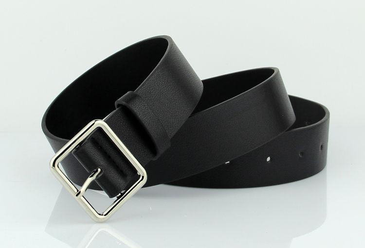 Square Buckle Faux Leather Belt Product Image