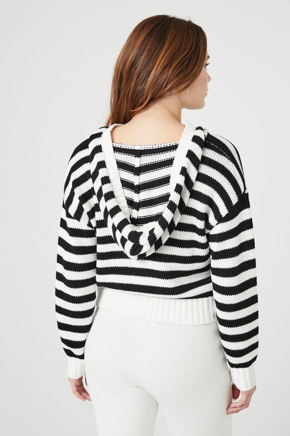 Striped Hooded Half-Zip Sweater | Forever 21 Product Image