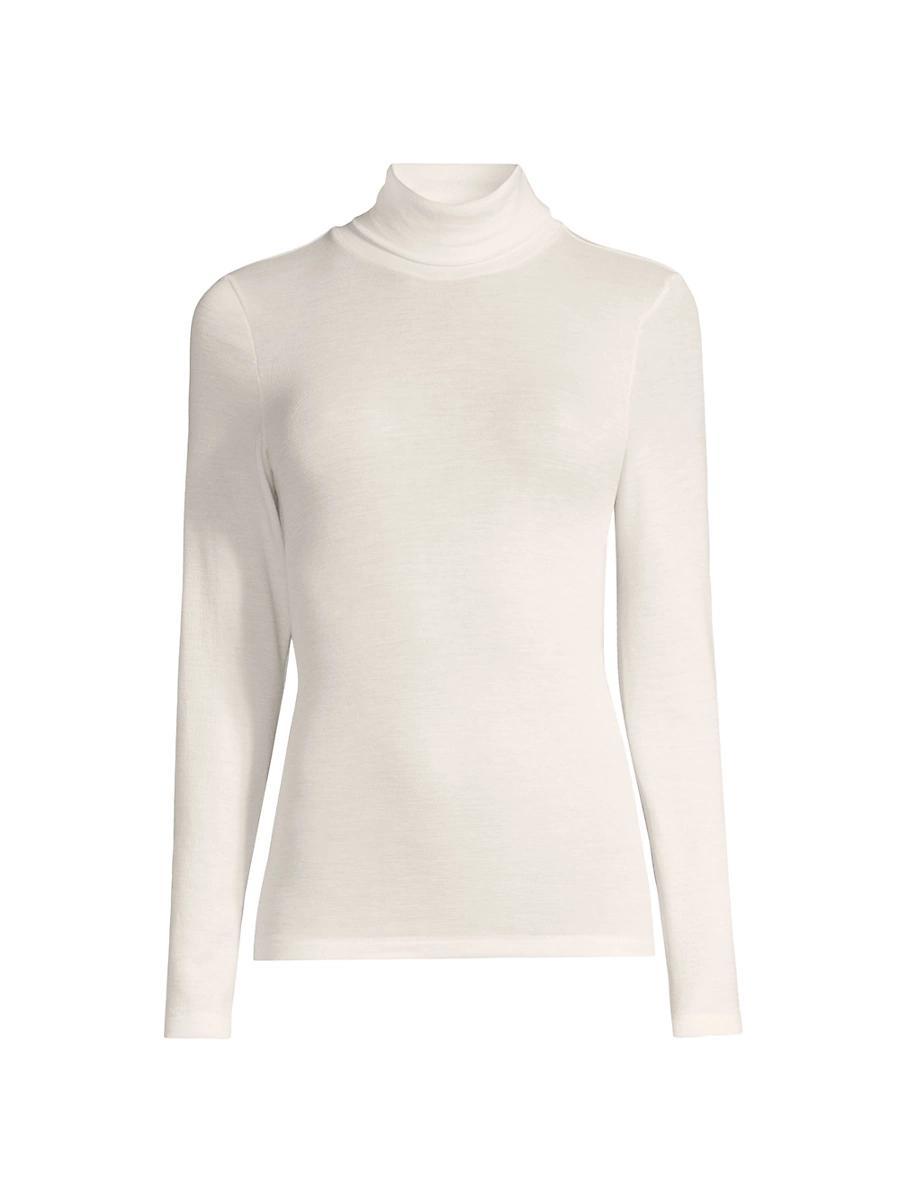 Womens Wool & Silk Turtleneck Pullover Product Image