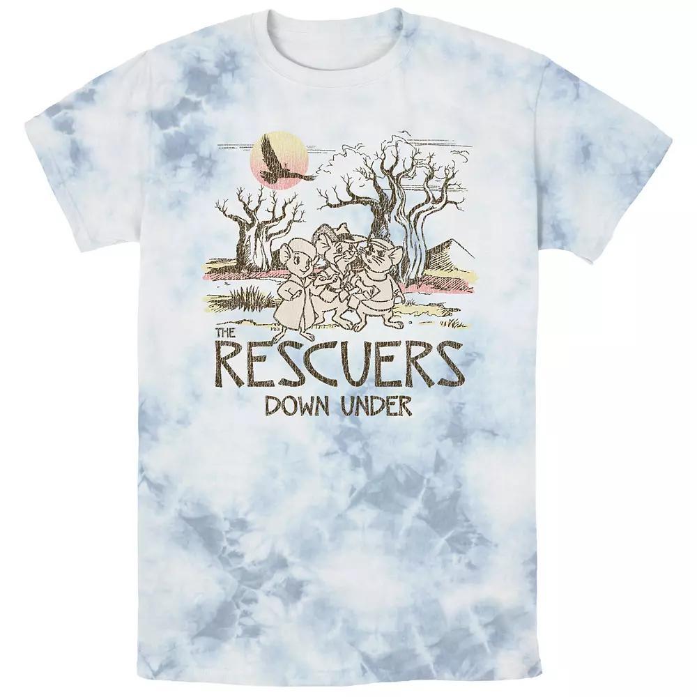 Disney's Rescuers Down Under Men's Adventure Mice Bombard Wash Graphic Tee, Size: Large, White Blue Product Image