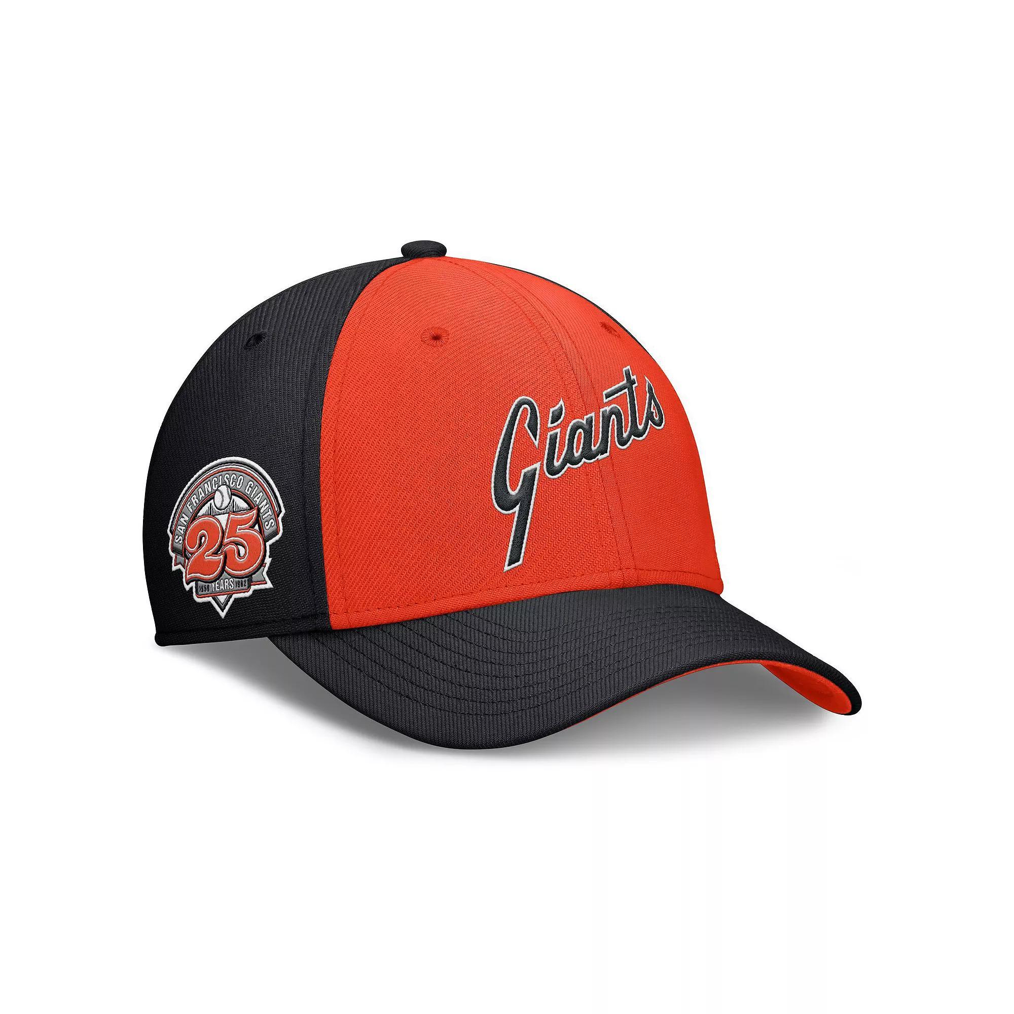 Men's Nike Black/Orange San Francisco Giants Rise Swoosh Performance Flex Hat, Size: Large/XL Product Image