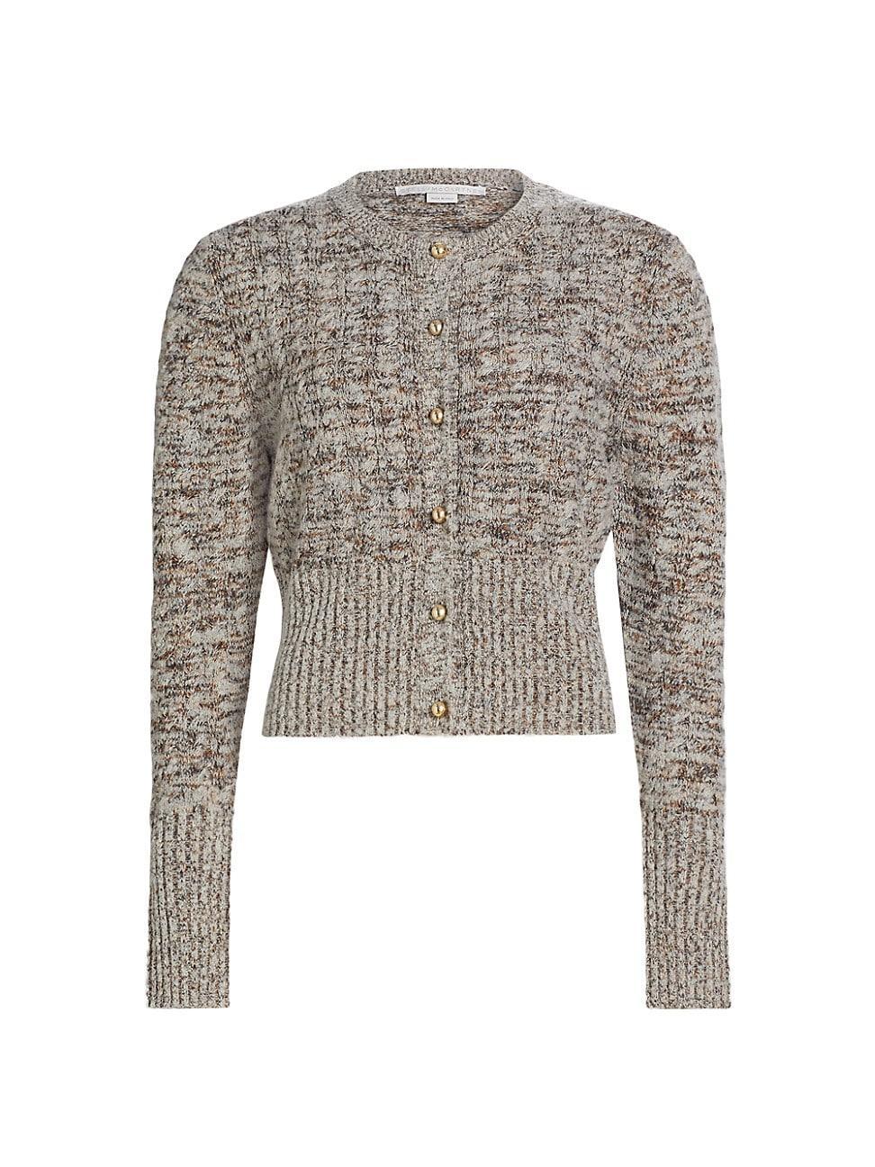 Womens Wool-Blend Marled Cardigan Product Image