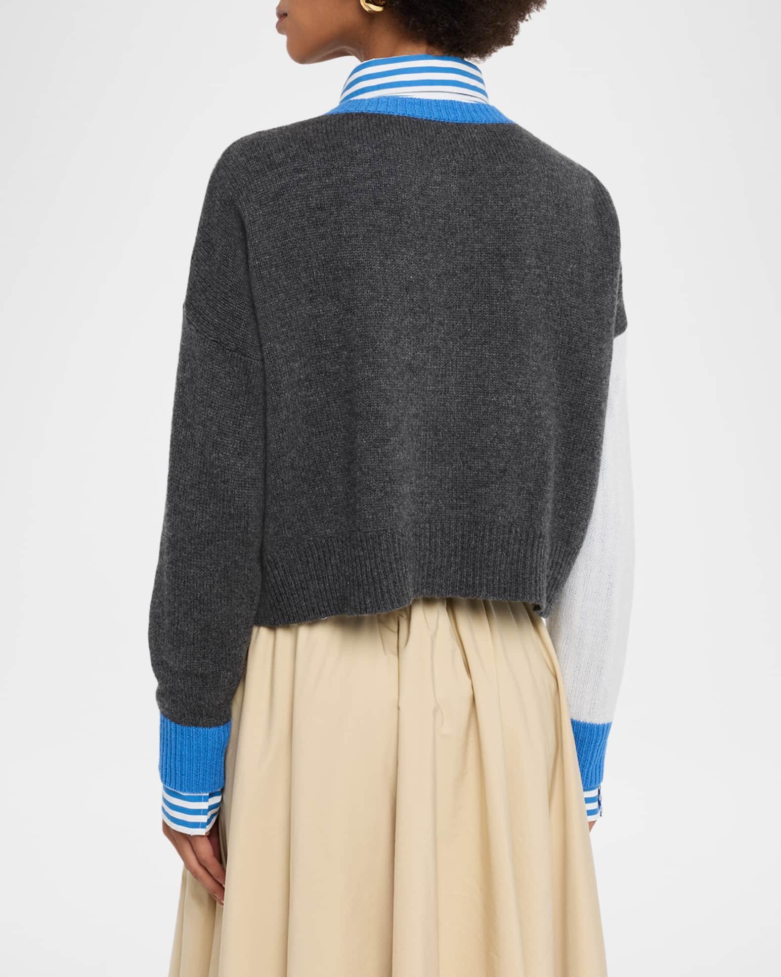Colorblock Cashmere Crewneck Cardigan Product Image