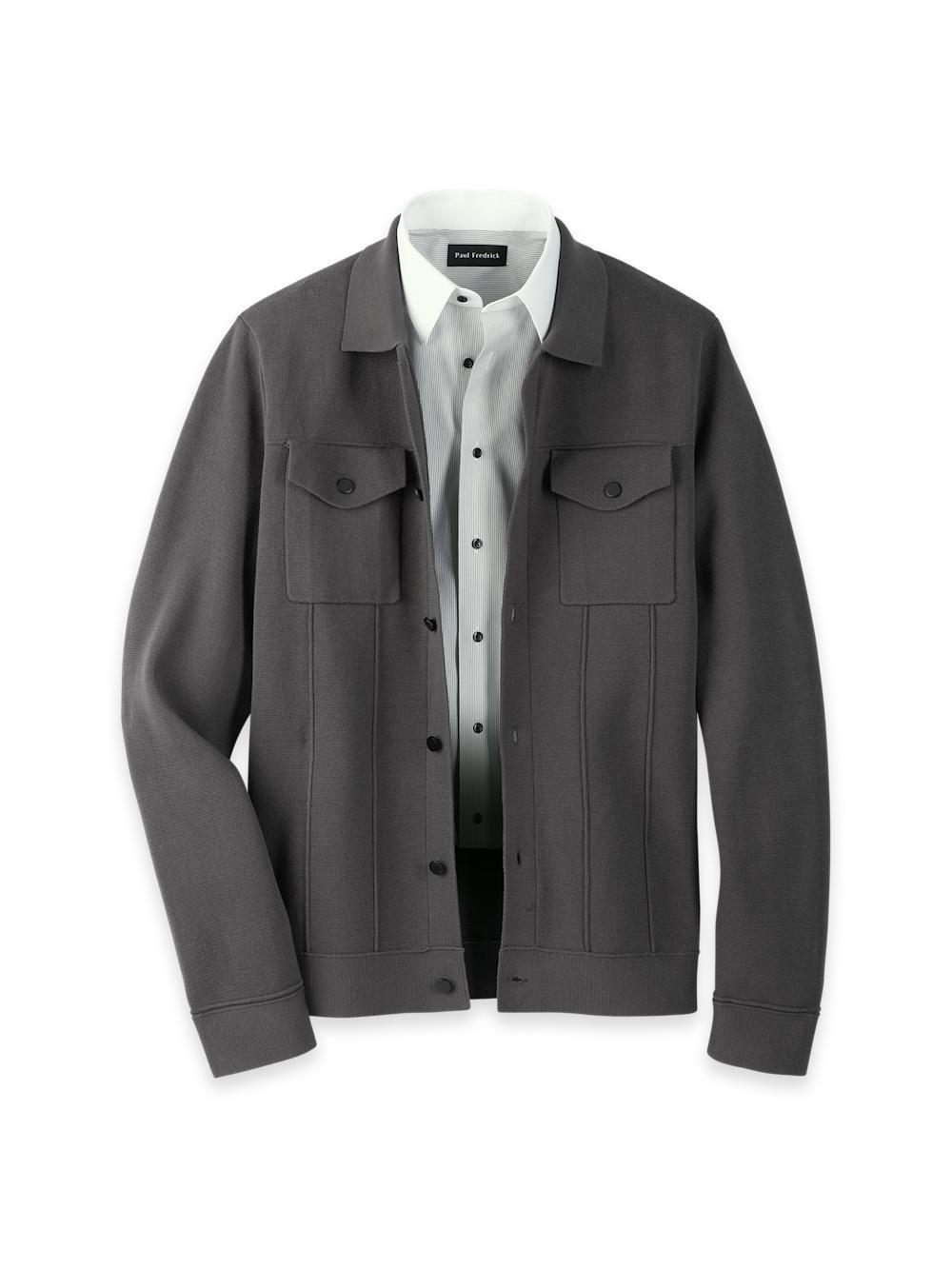 Cotton Patch Pocket Shacket - Dark Grey Product Image