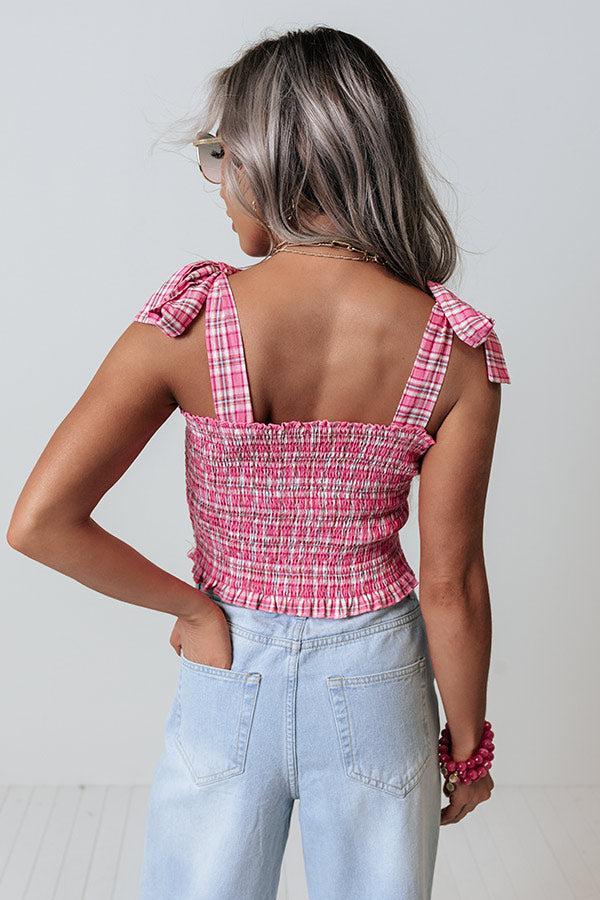 Pep Rally Smocked Top In Pink Product Image