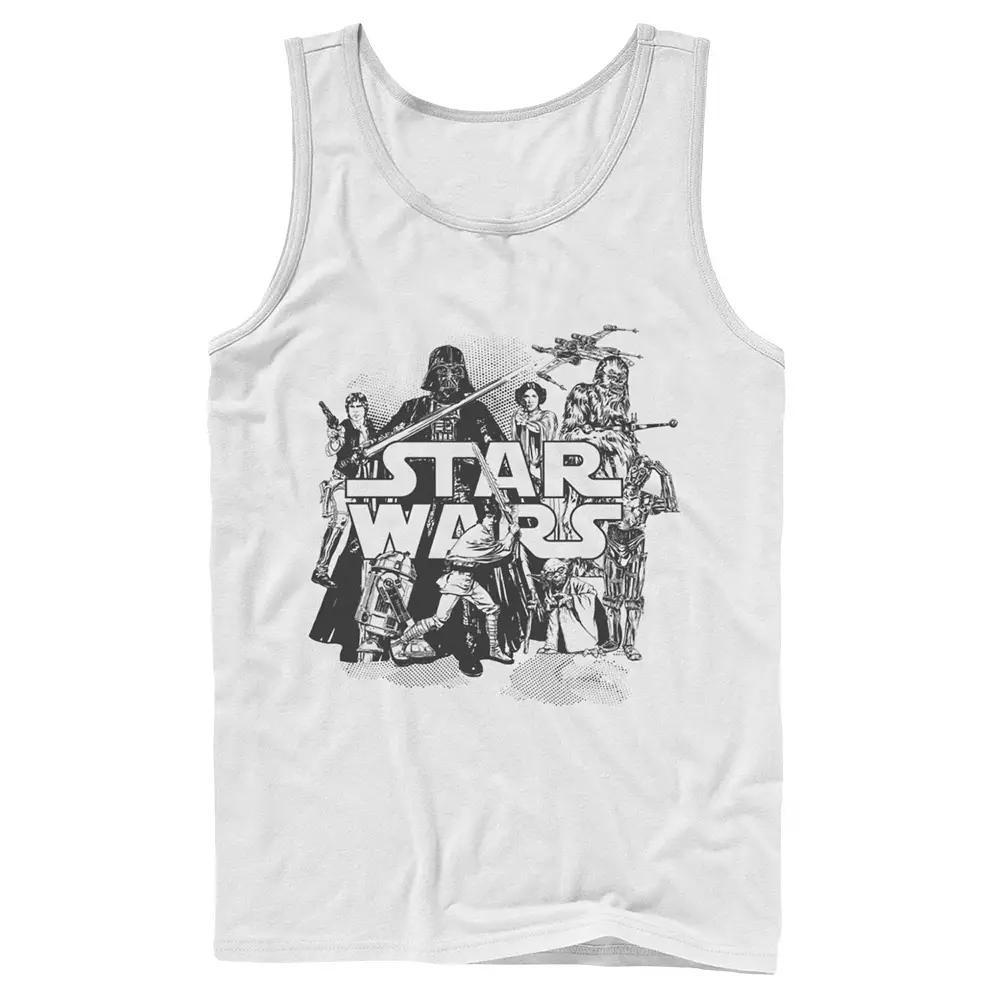 Men's Star Wars Character Collage Tank Top, Size: Large, White Product Image