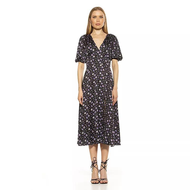Women's ALEXIA ADMOR Puff-Sleeve Fit & Flare Dress,  Product Image
