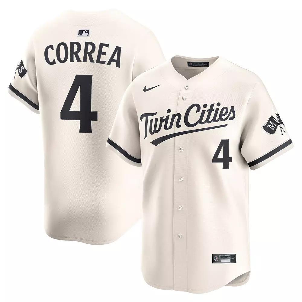 Men's Nike Carlos Correa Cream Minnesota Twins Alternate Limited Player Jersey, Size: Large, Beige Product Image