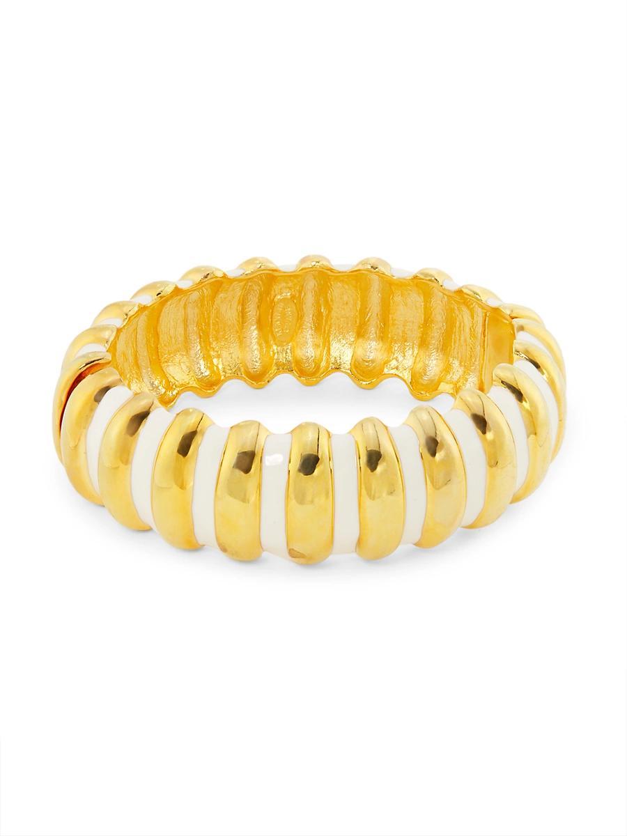 Womens Goldtone & Enamel Ribbed Bangle Product Image