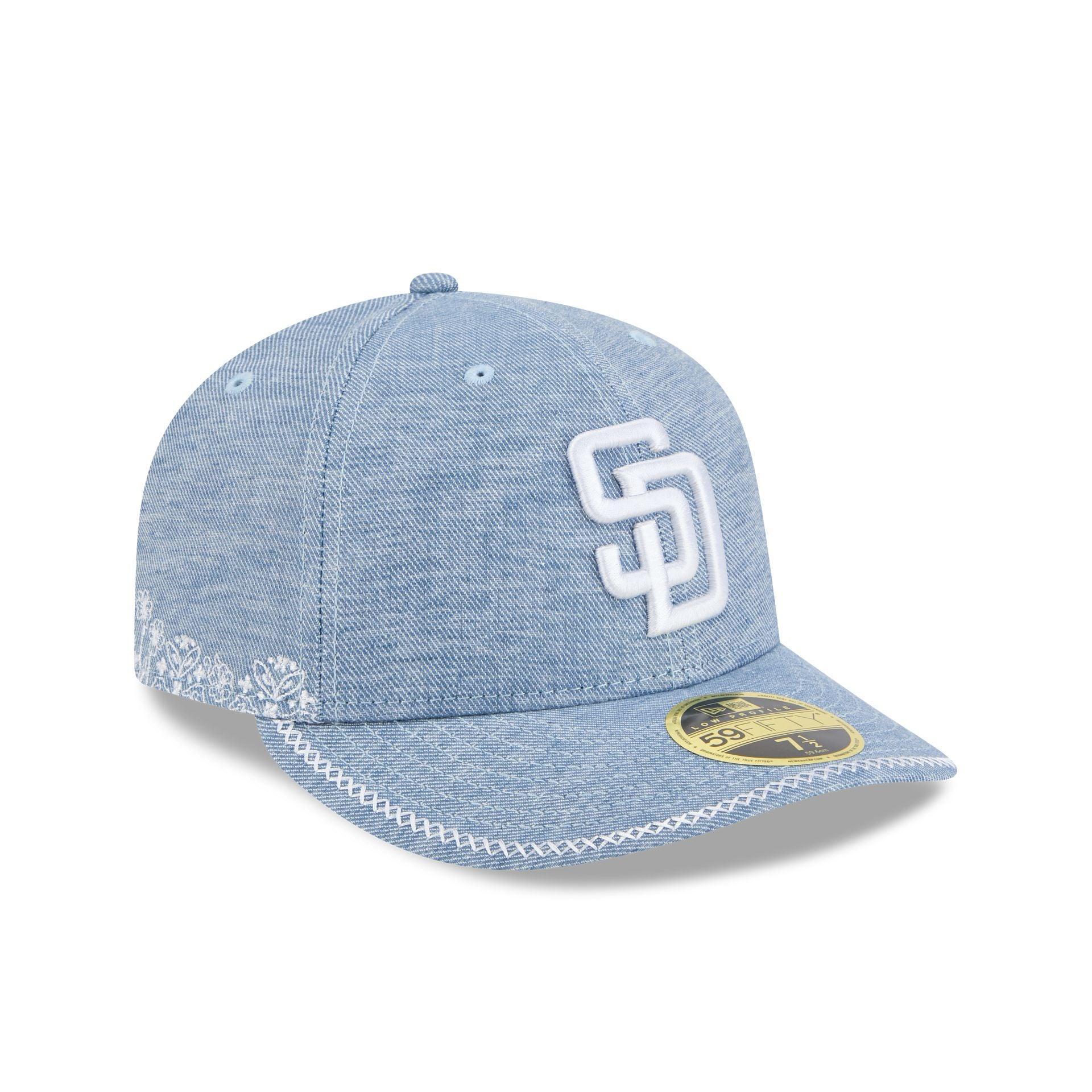 San Diego Padres Hand Stitched Chambray Low Profile 59FIFTY Fitted Hat Male Product Image