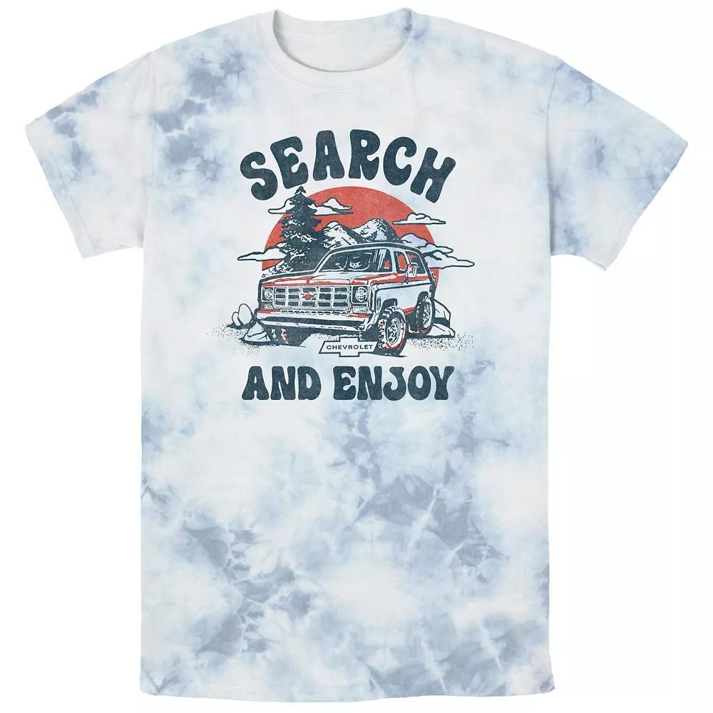 Men's Chevrolet Search And Enjoy Bombard Wash Graphic Tee, Size: Medium, White Blue Product Image