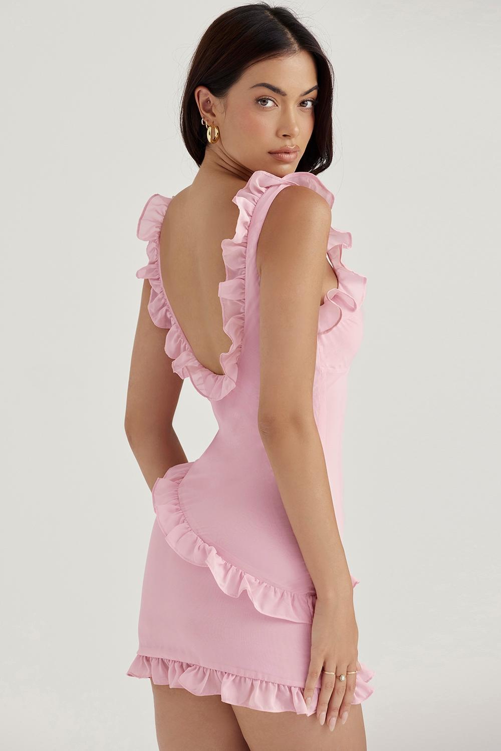 Tania Pink Quartz Ruffle Mini Dress Product Image