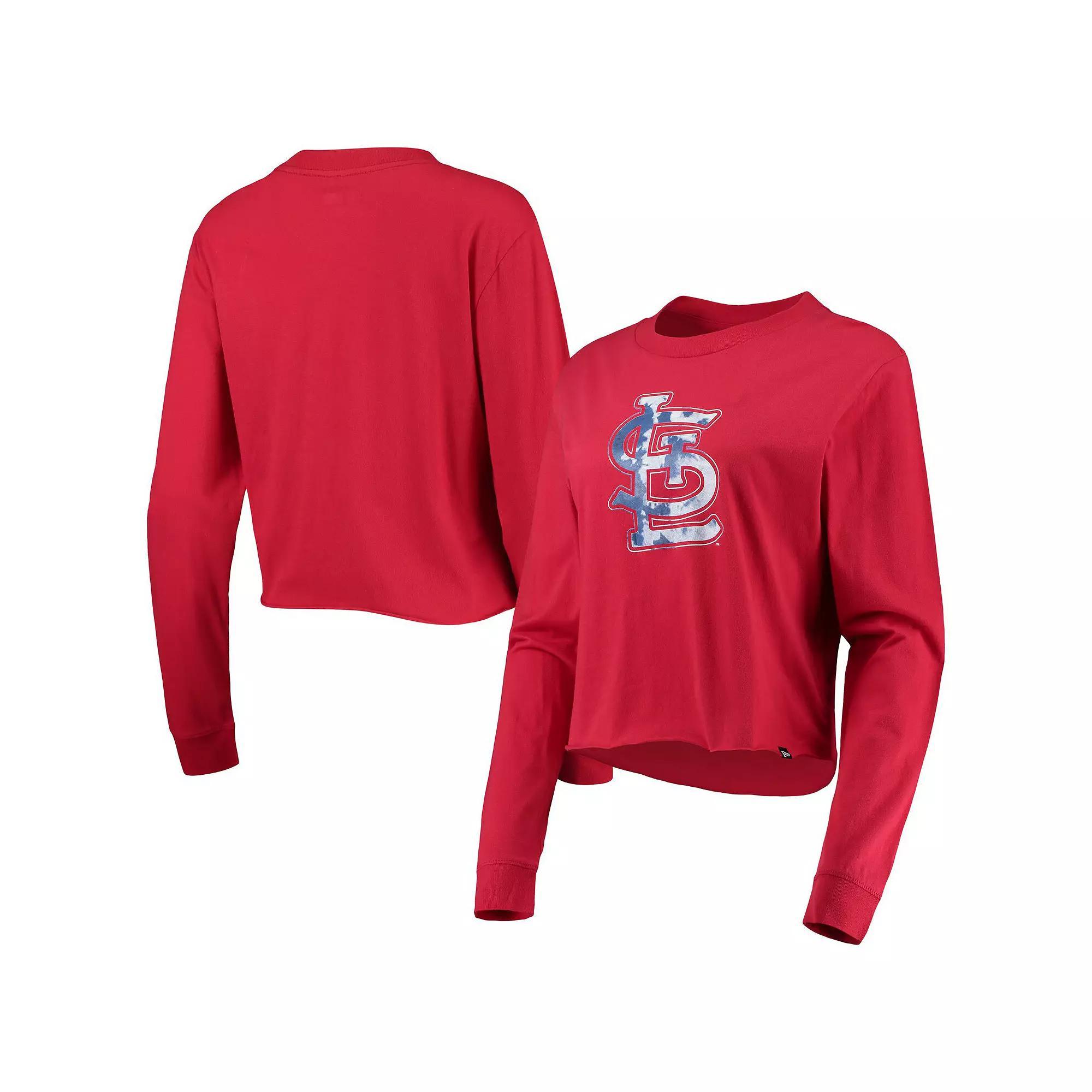Women's New Era Red St. Louis Cardinals Baby Jersey Cropped Long Sleeve T-Shirt,  Product Image