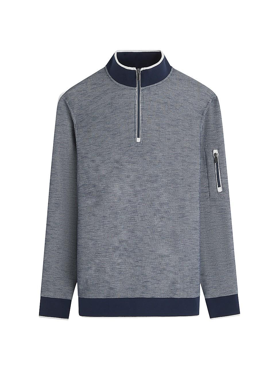 Mens Long-Sleeve Quarter-Zip Sweater Product Image