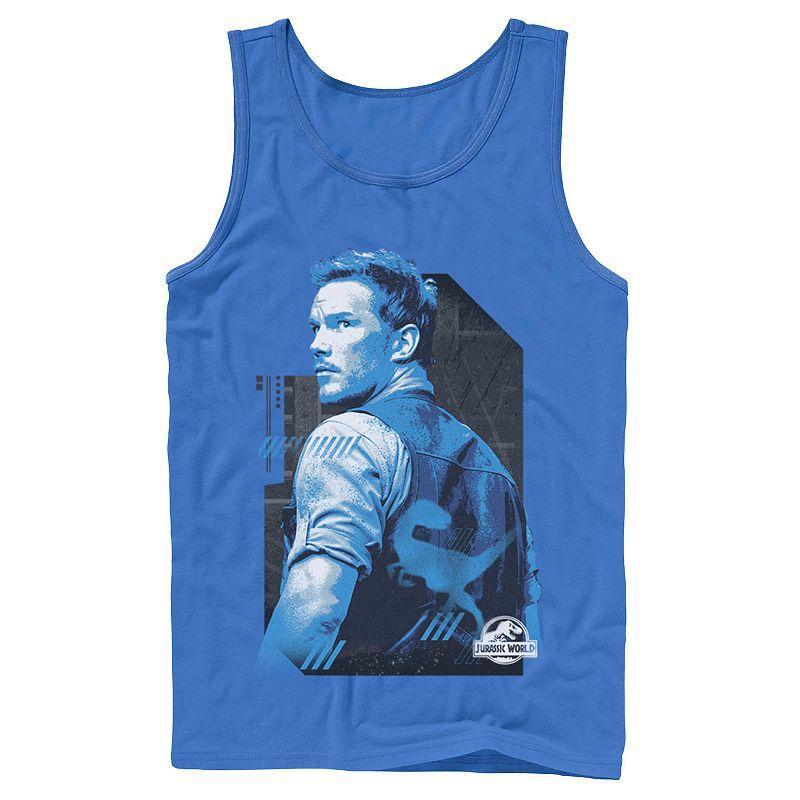 Men's Jurassic World Owen Blue Tone Portrait Tank Top,  Product Image