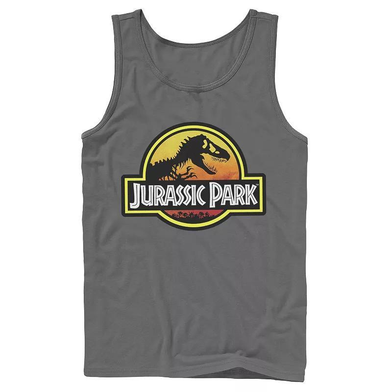 Men's Jurassic Park Sunset Circle Logo Outlined Graphic Tank Top,  Product Image