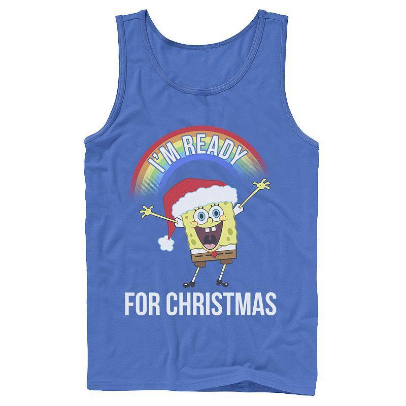 Mens Spongebob Im Ready For Christmas Rainbow Tank Top Product Image