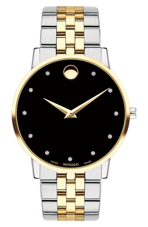 MovadoMuseum Classic Black Dial Link Two Tone Bracelet Watch - Two Product Image