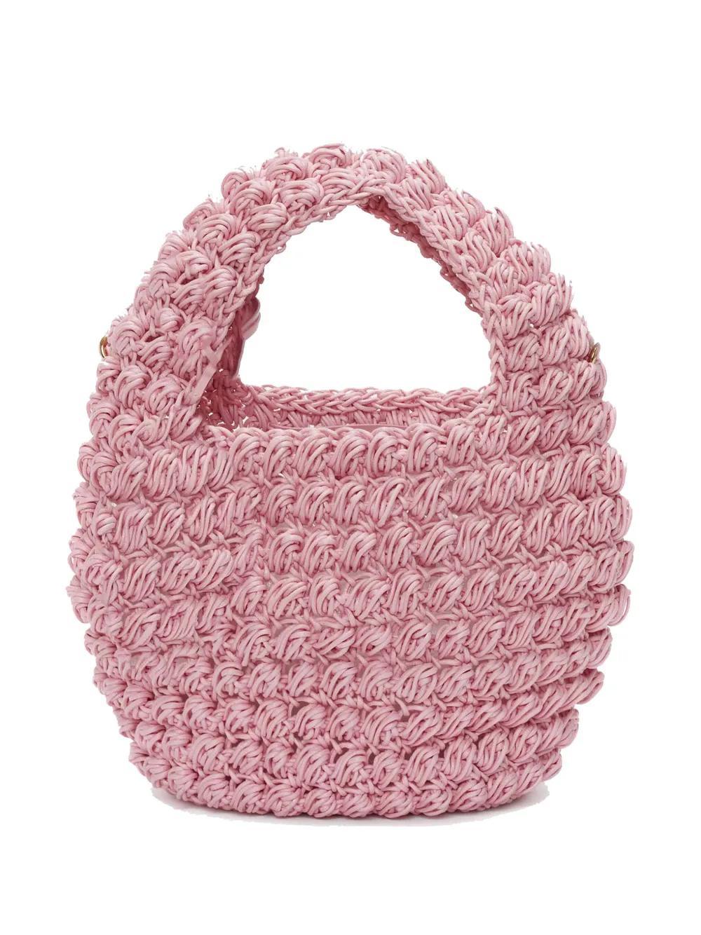 JW ANDERSON Popcorn Cotton Basket Bag In Pink Product Image