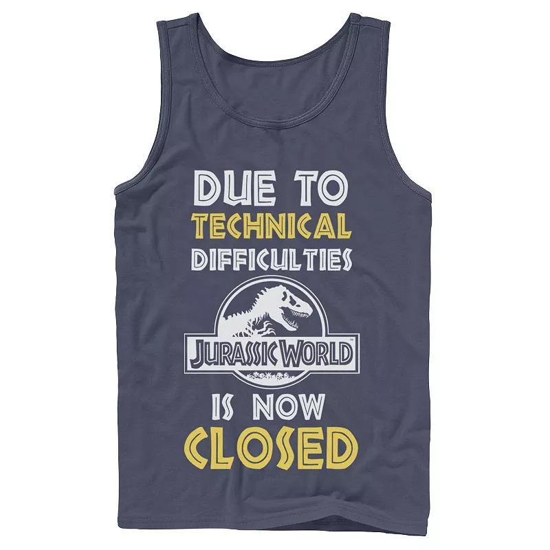 Men's Jurassic World Technical Difficulties Sign Tank Top,  Product Image