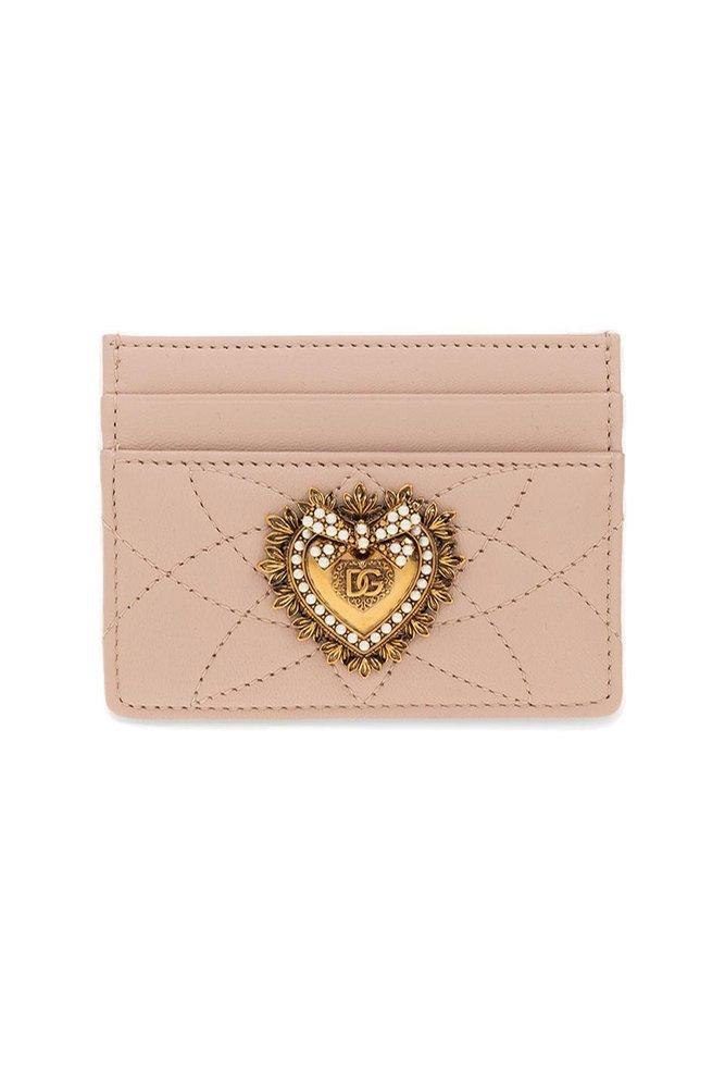 DOLCE & GABBANA Leather Card Holder In Pink Product Image