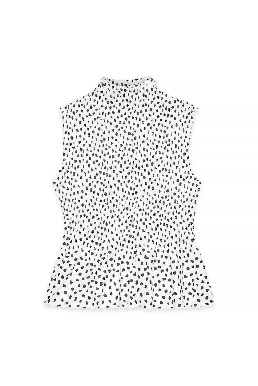 Sleeveless Smock Top Checkered Product Image