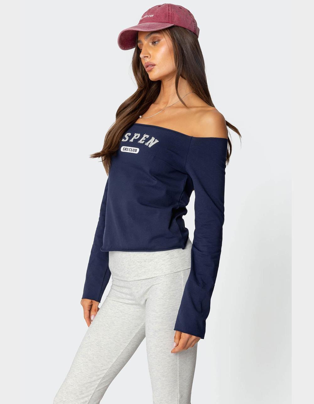 EDIKTED Aspen Ski Club Off Shoulder Top Product Image