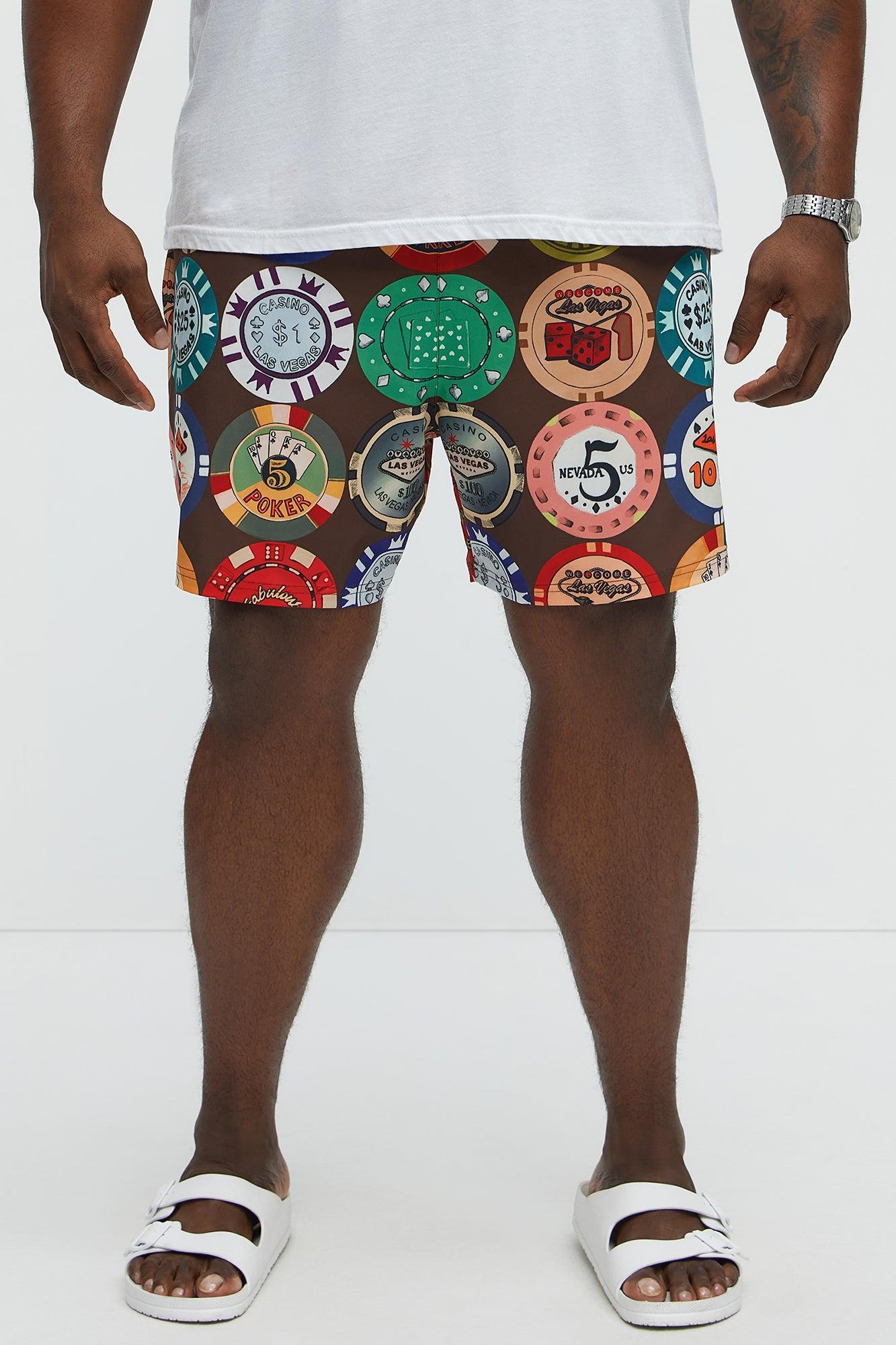 Lucky Hand Swim Mid Trunk - Multi Color Male Product Image