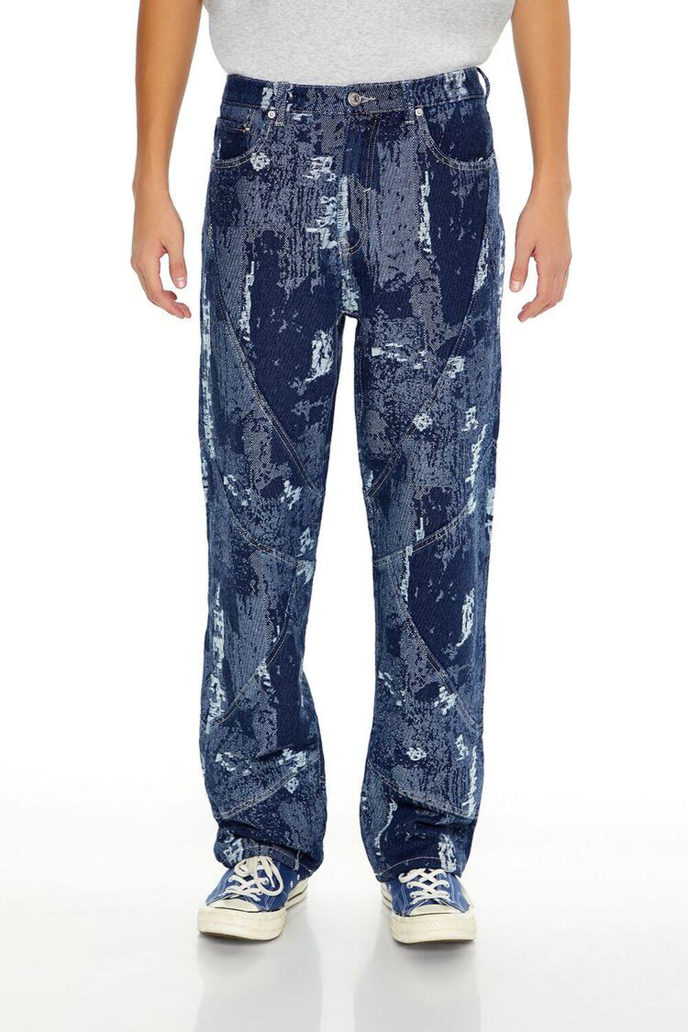 Jacquard Abstract Mid-Rise Jeans | Forever 21 Product Image