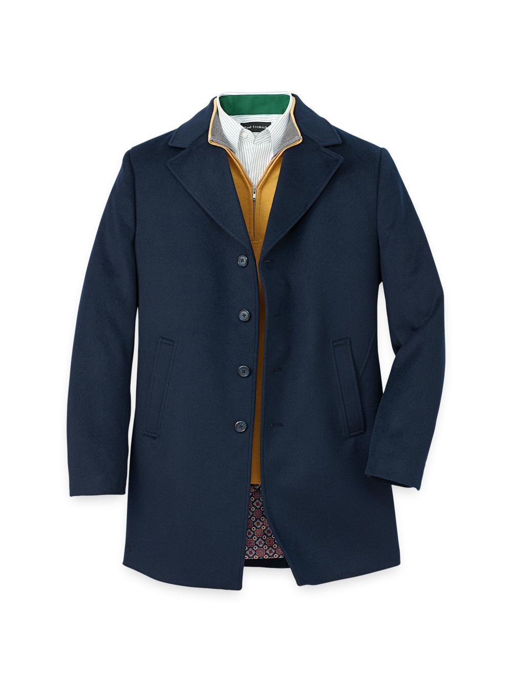 Wool Blend Topcoat - Navy Product Image