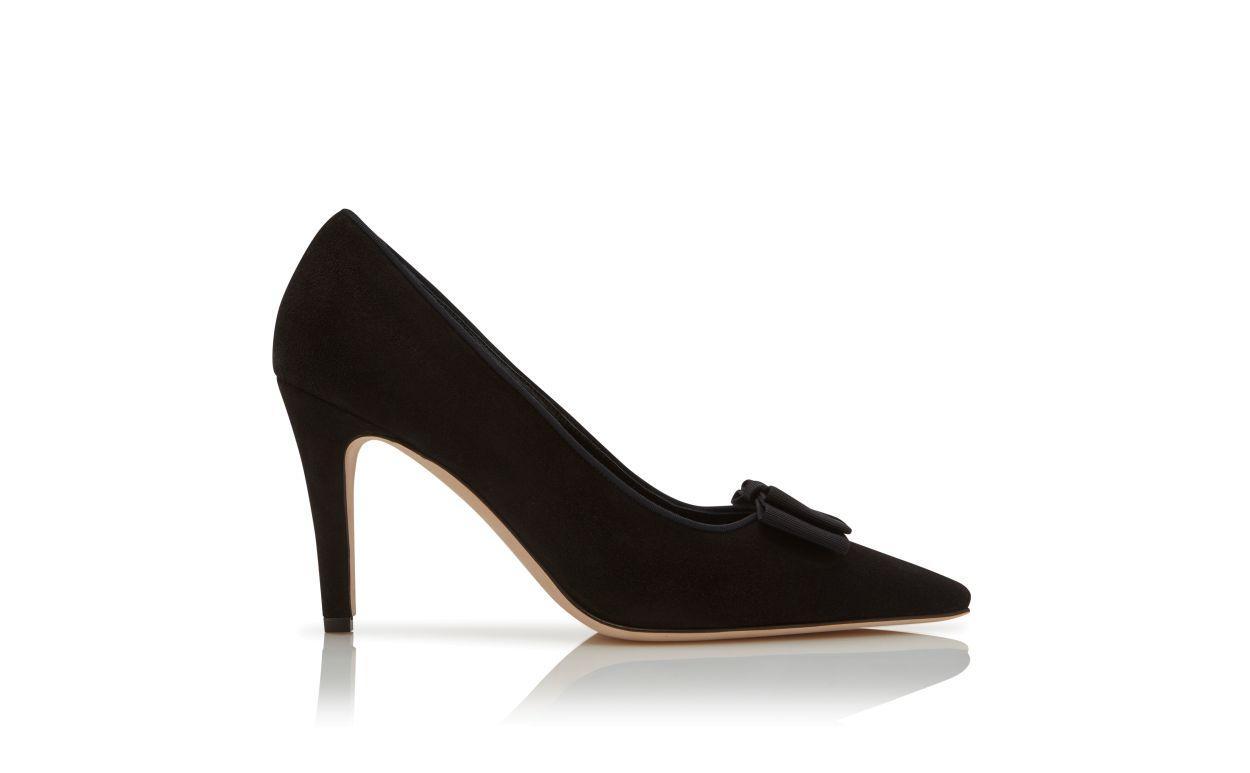 READORHI Black Suede Bow Detail Pumps Product Image