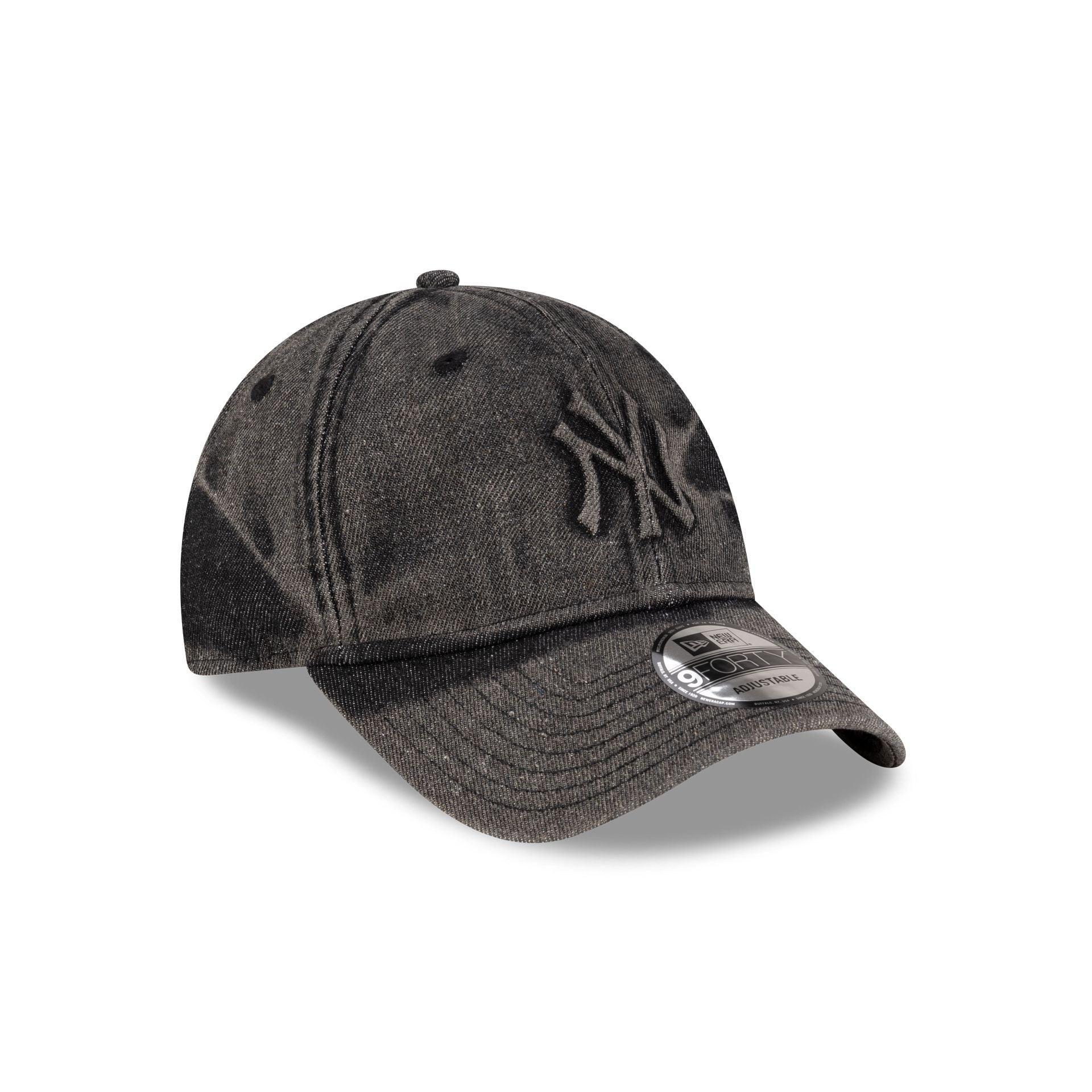 New York Yankees Embo Black Denim 9FORTY Adjustable Hat Male Product Image