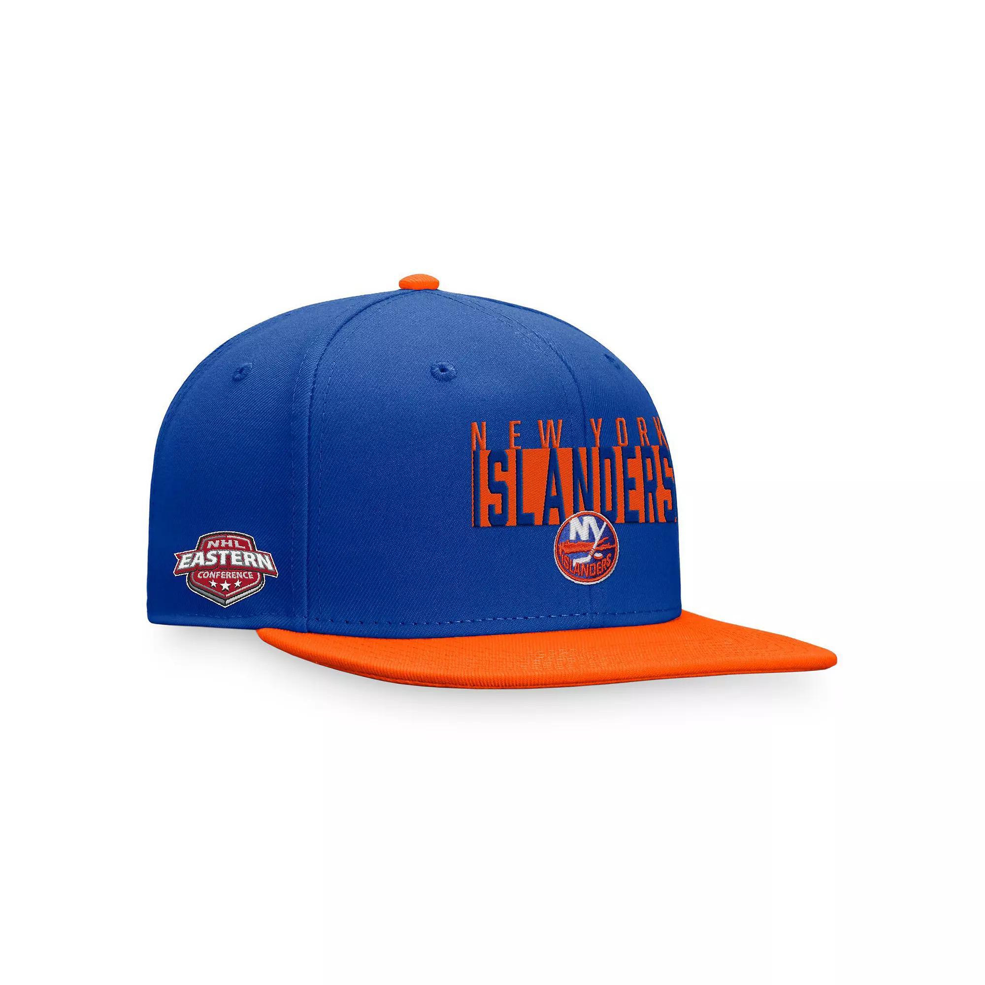 Men's Fanatics Branded Royal/Orange New York Islanders Fundamental Colorblocked Snapback Hat, Isl Blue Product Image