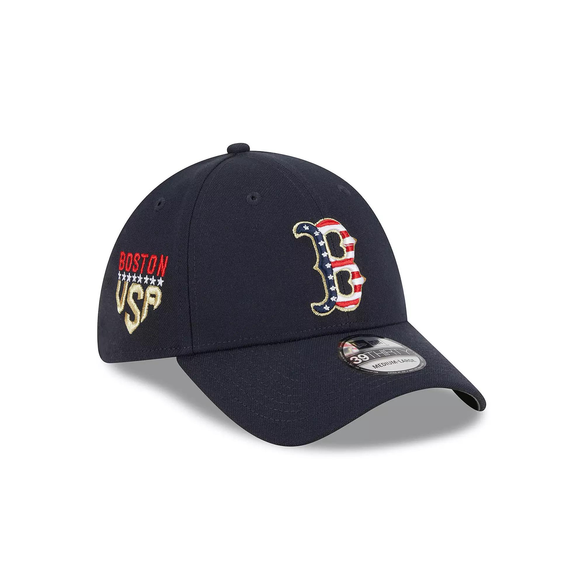 Men's New Era  Navy Boston Red Sox 2023 Fourth of July 39THIRTY Flex Fit Hat, Size: Small/Medium, Blue Product Image