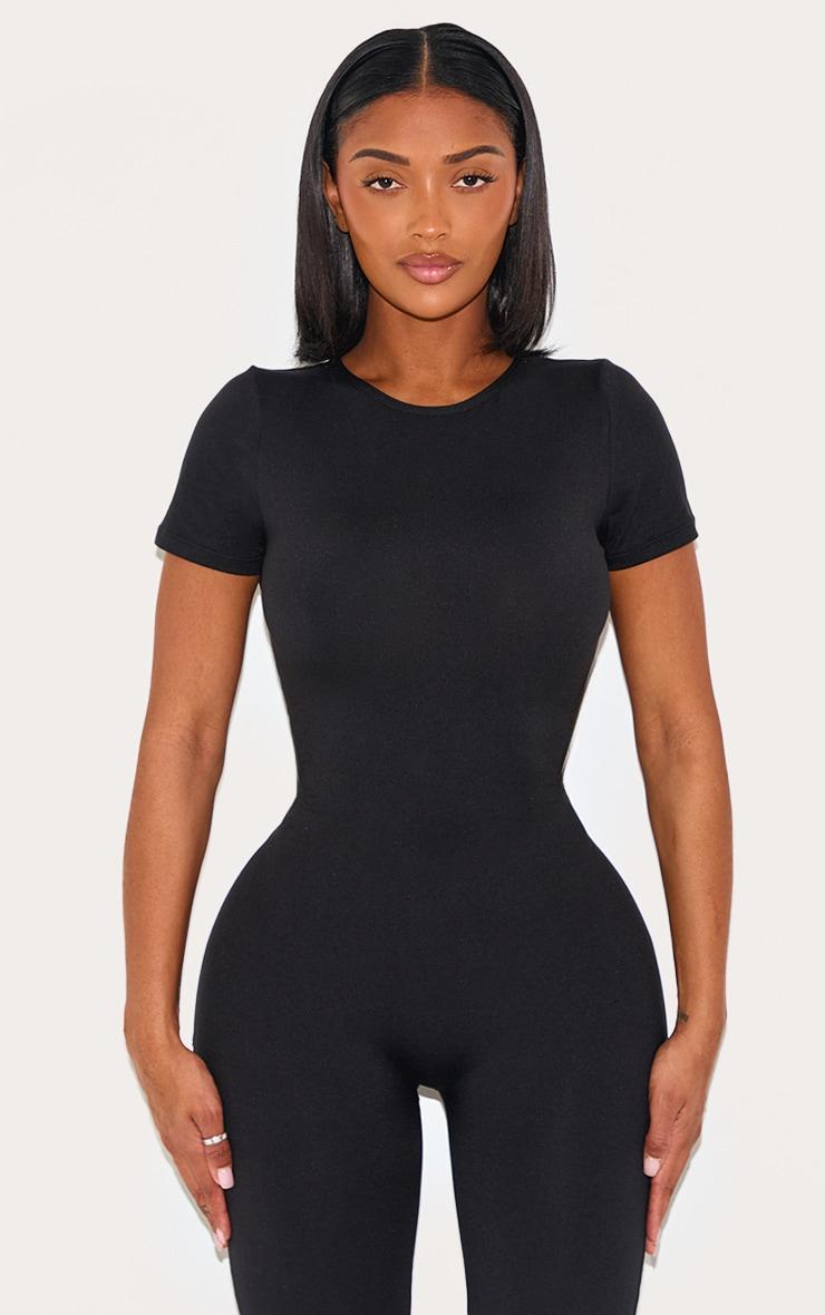 Shape Black Sculpted Short Sleeve Jumpsuit Product Image