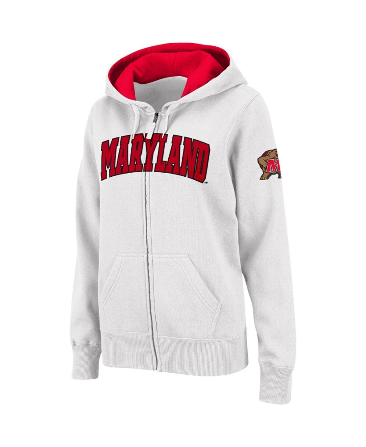 Womens Colosseum White Maryland Terrapins Arched Name Full-Zip Hoodie Product Image