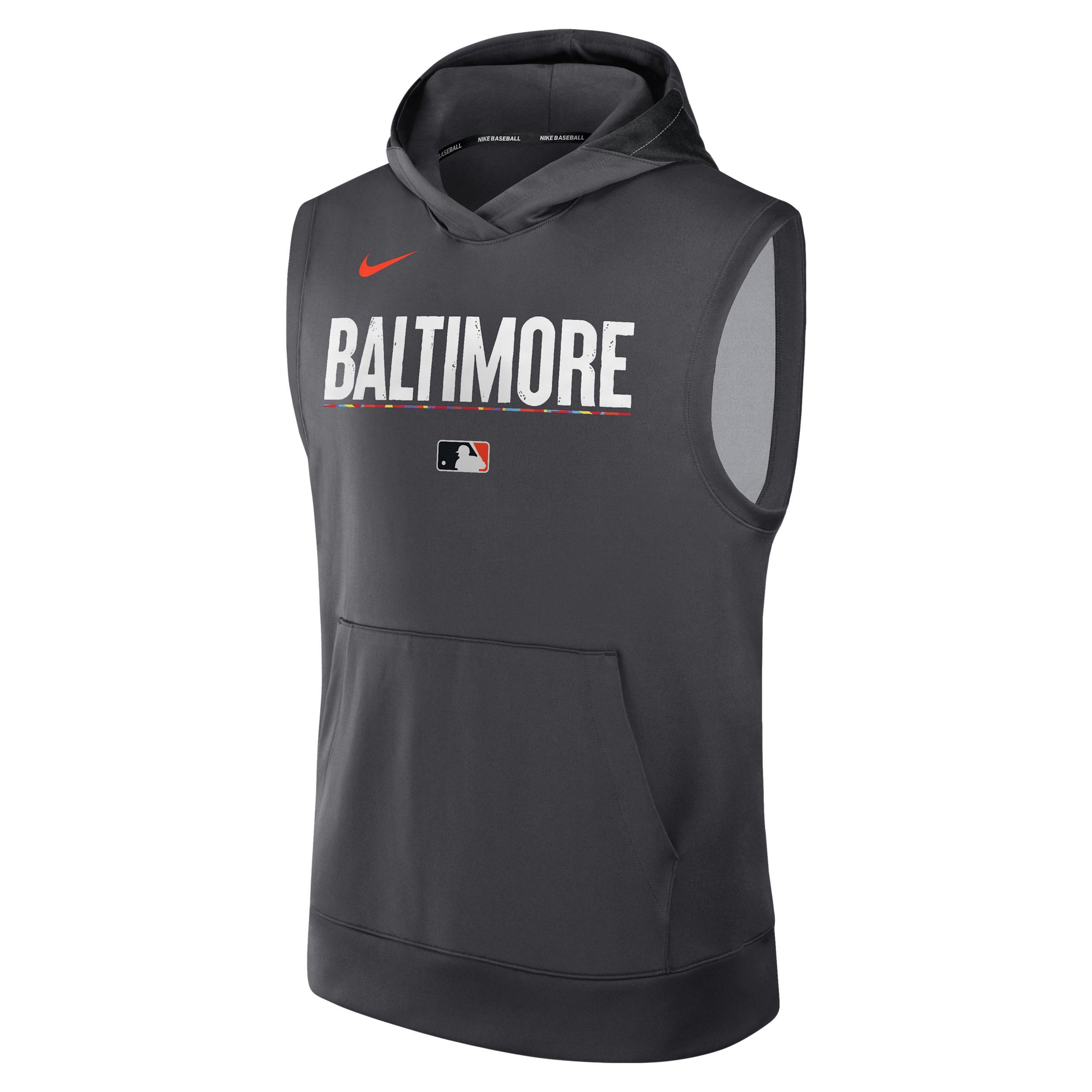 Baltimore Orioles Authentic Collection City Connect Mens Nike Mens Dri-FIT MLB Sleeveless Pullover Hoodie | 013U466MOLE-YF9 Product Image